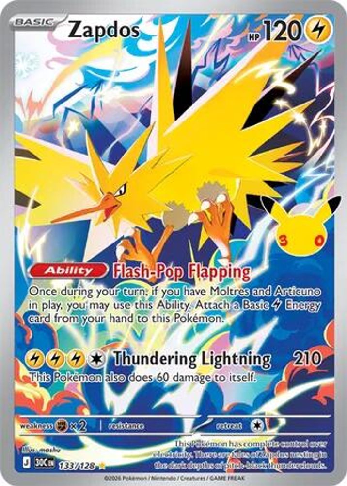 Zapdos - [  133/128 ] -  Illustration Rare - Pokemon ME 30th Celebration