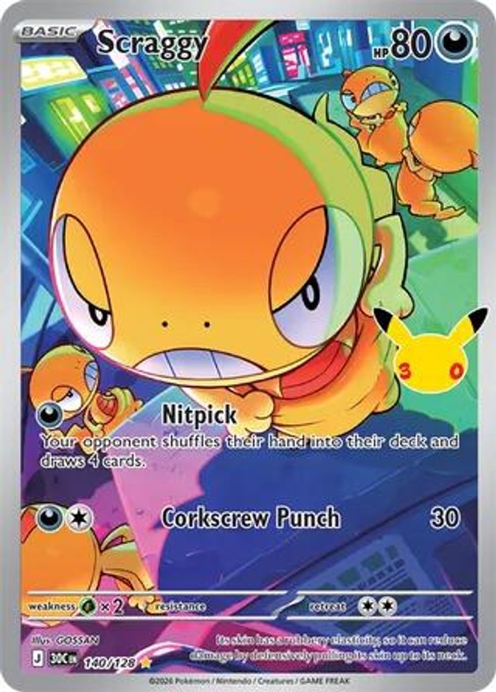 Scraggy - [  140/128 ] -  Illustration Rare - Pokemon ME 30th Celebration