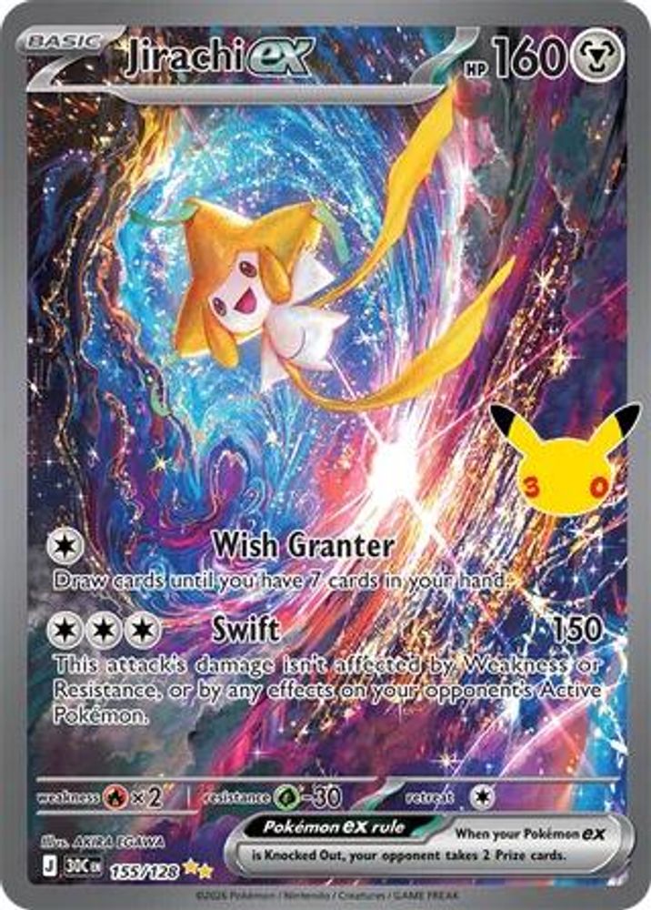 Jirachi ex - [  155/128 ] -  Special Illustration Rare - Pokemon ME 30th Celebration