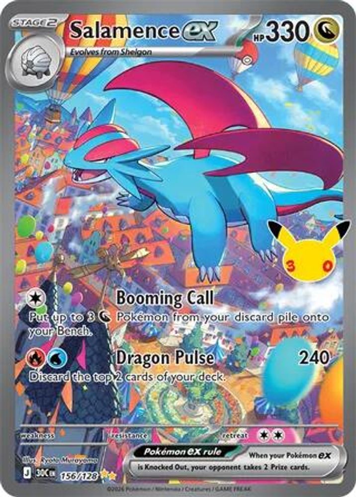 Salamence ex - [  156/128 ] -  Special Illustration Rare - Pokemon ME 30th Celebration