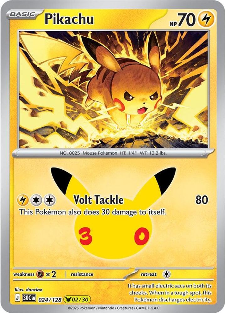 Pikachu [02/30] - 024/128 -  (Pikachu Rare) - Pokemon ME 30th Celebration