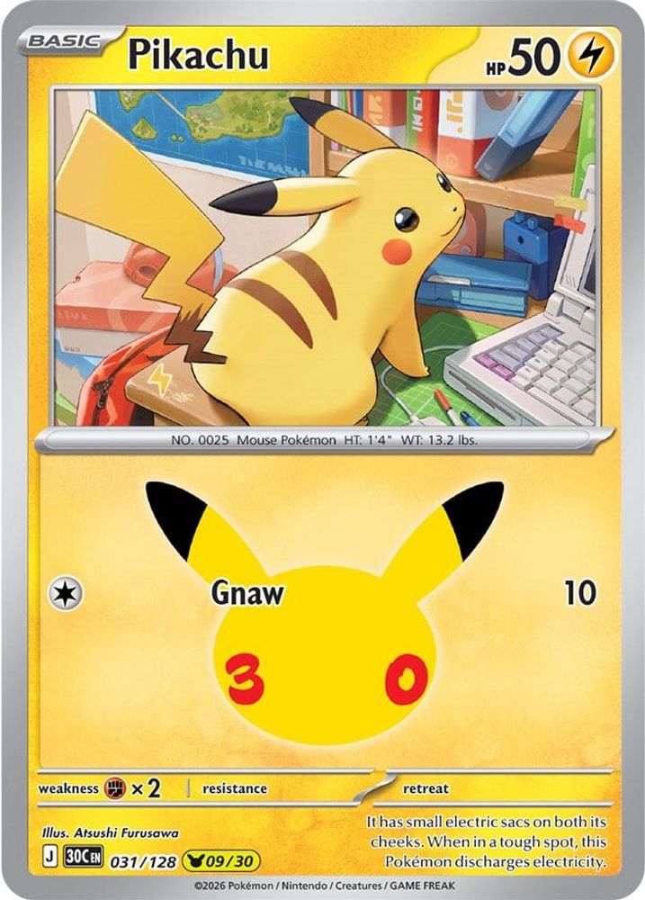 Pikachu [09/30] - 031/128 -  (Pikachu Rare) - Pokemon ME 30th Celebration