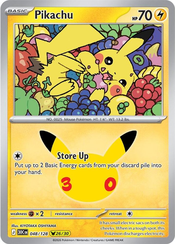 Pikachu [26/30] - 048/128 -  (Pikachu Rare) - Pokemon ME 30th Celebration