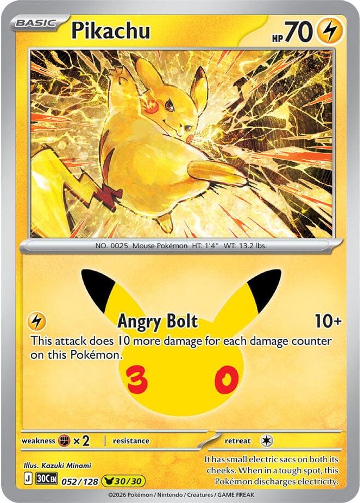 Pikachu [30/30] - 052/128 -  (Pikachu Rare) - Pokemon ME 30th Celebration