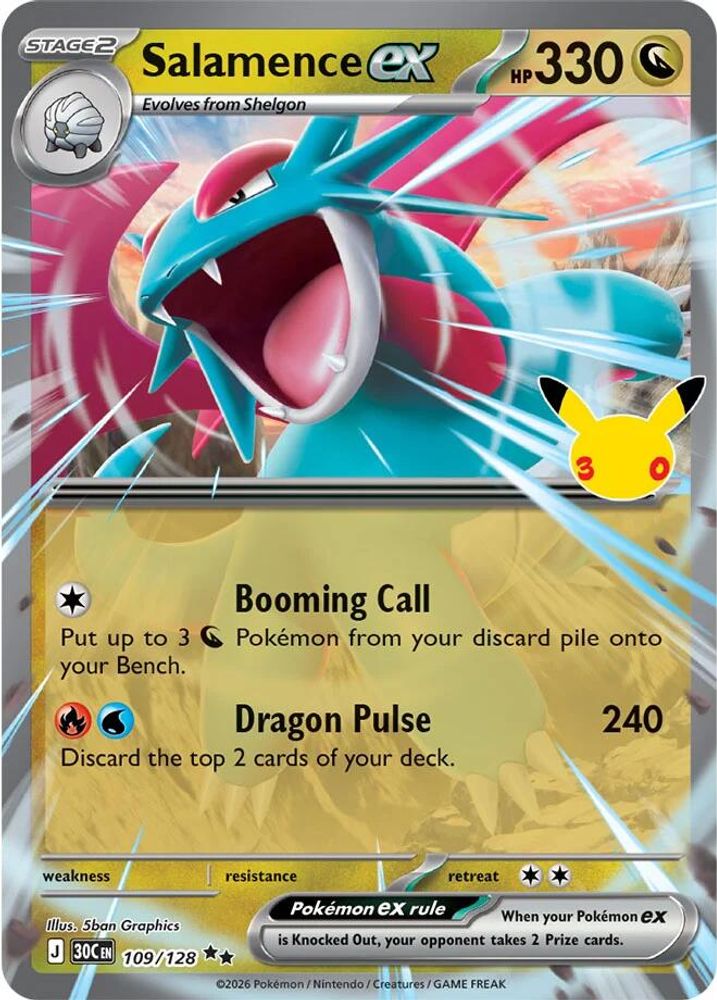 Salamence ex - [  109/128 ] -  Double Rare - Pokemon ME 30th Celebration