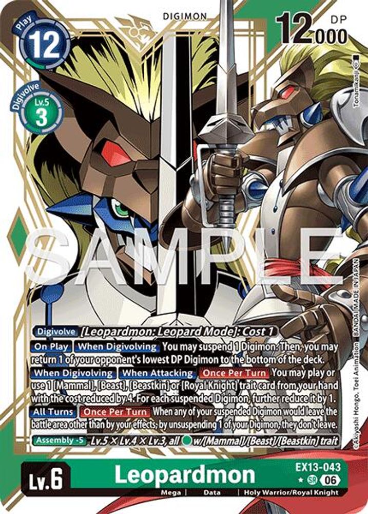 [ALTERNATE ART] Leopardmon (EX13-043) - ★SR Digimon EX-13 Chivalrous XIII-Cherry Collectables