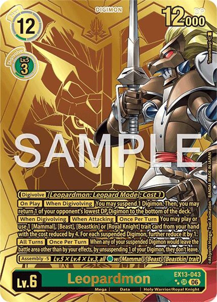 [RARE PULL // RP] Leopardmon (EX13-043) ★★ - Digimon EX-13 Chivalrous XIII-Cherry Collectables