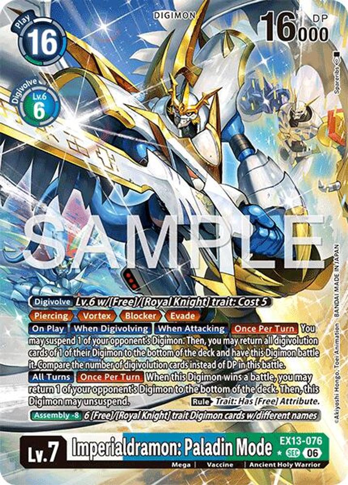 [ALTERNATE ART] Imperialdramon: Paladin Mode (EX13-076) - ★SEC EX-13 Digimon Chivalrous XIII-Cherry Collectables