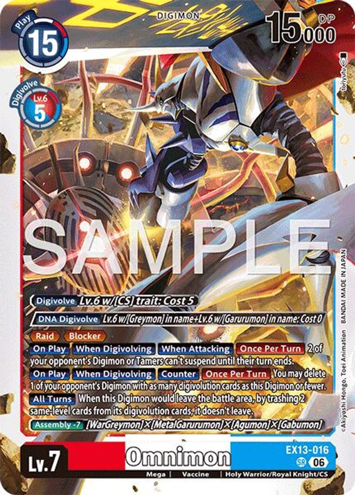 Omnimon (EX13-016) Super Rare - Digimon EX-13 Chivalrous XIII-Cherry Collectables
