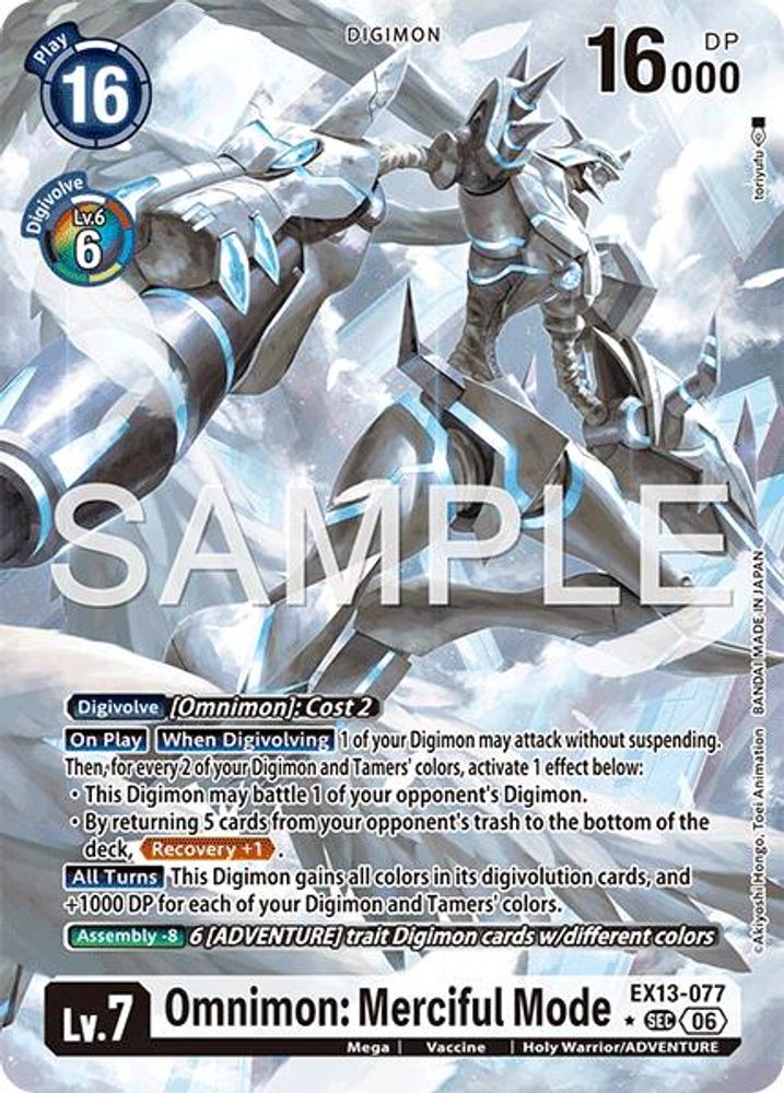 [ALTERNATE ART] Omnimon: Merciful Mode (EX13-077) - ★SEC Digimon EX-13 Chivalrous XIII-Cherry Collectables