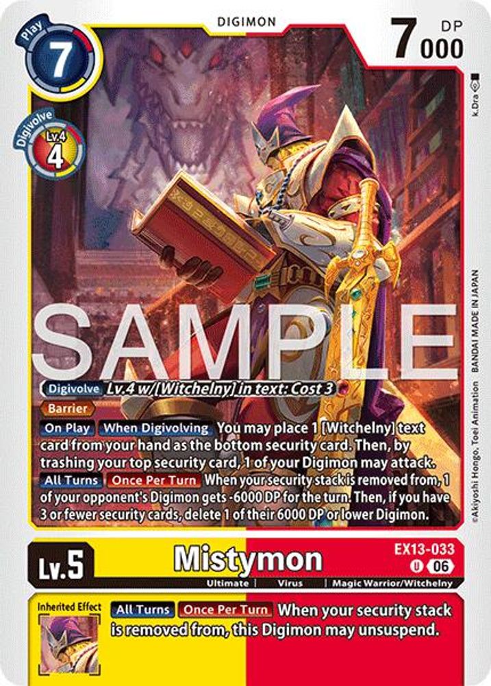 PLAYSET (4) 4x Mistymon (EX13-033) Uncommon - Digimon EX-13 Chivalrous XIII-Cherry Collectables