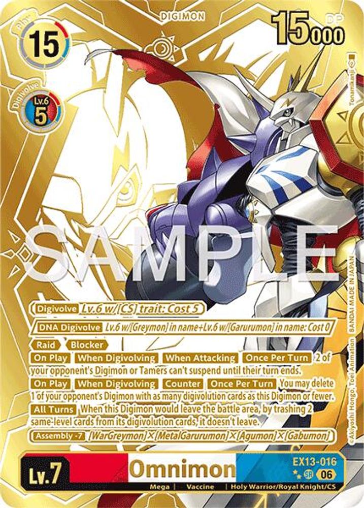 [RARE PULL // RP] Omnimon (EX13-016) ★★ - Digimon EX-13 Chivalrous XIII-Cherry Collectables