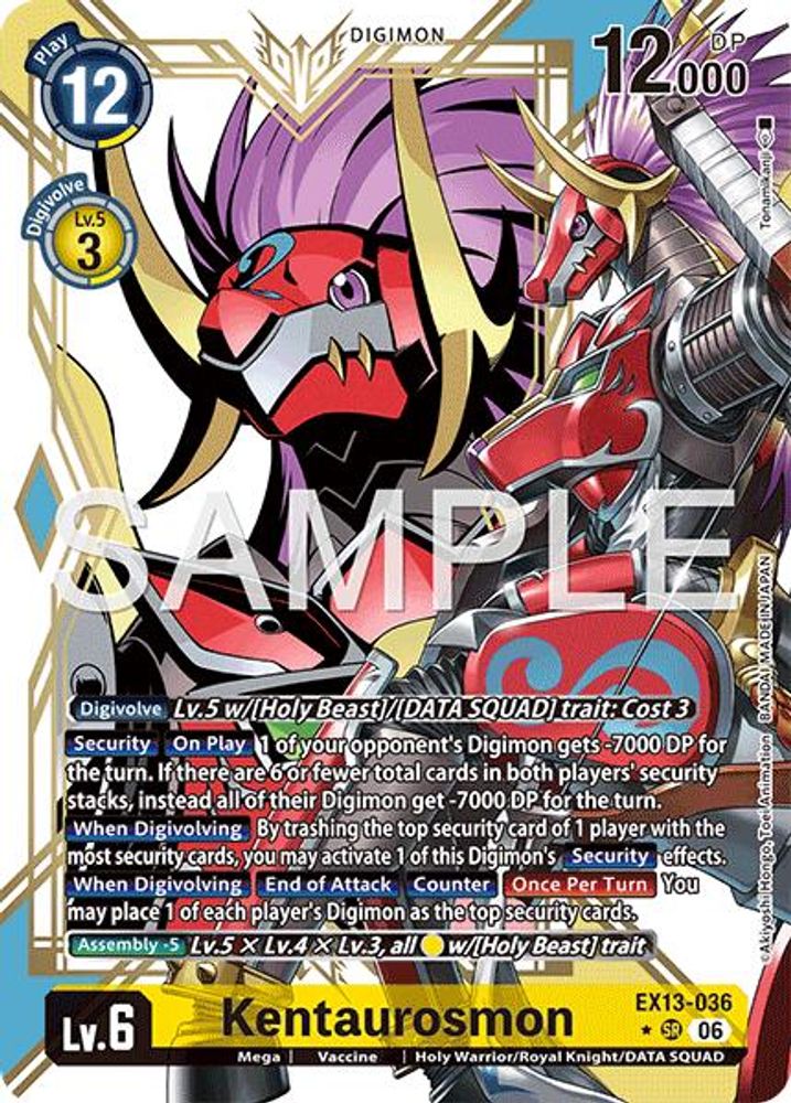 [ALTERNATE ART] Kentaurosmon (EX13-036) - ★SR Digimon EX-13 Chivalrous XIII-Cherry Collectables