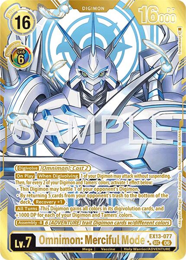 [RARE PULL // RP] Omnimon: Merciful Mode) (EX13-077) ★★ - Digimon EX-13 Chivalrous XIII-Cherry Collectables