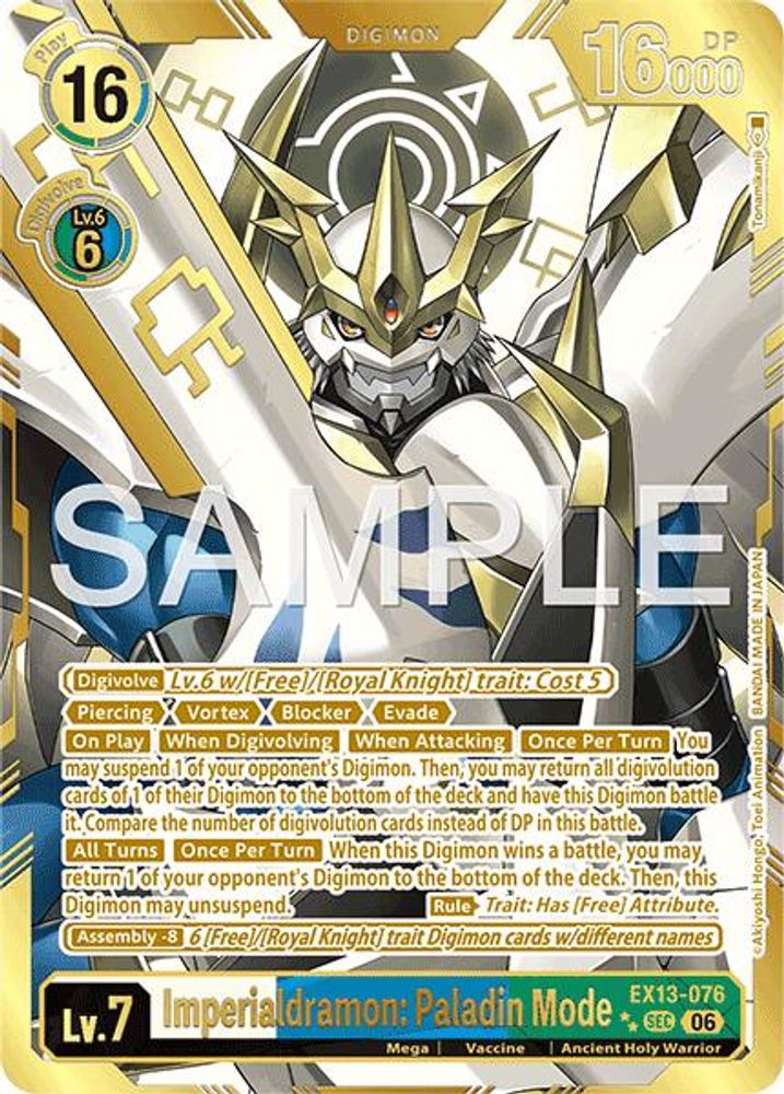 [RARE PULL // RP] Imperialdramon: Paladin Mode (EX13-076) ★★ - Digimon EX-13 Chivalrous XIII-Cherry Collectables