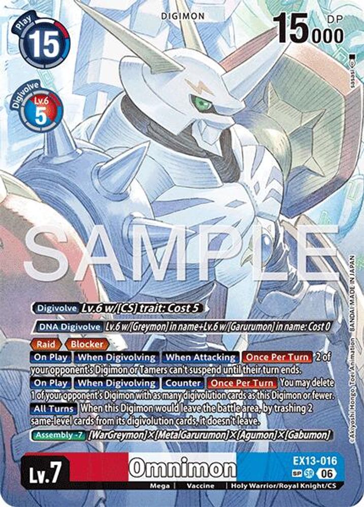 [ SP ] Omnimon (EX13-016) SP - Digimon EX-13 Chivalrous XIII-Cherry Collectables