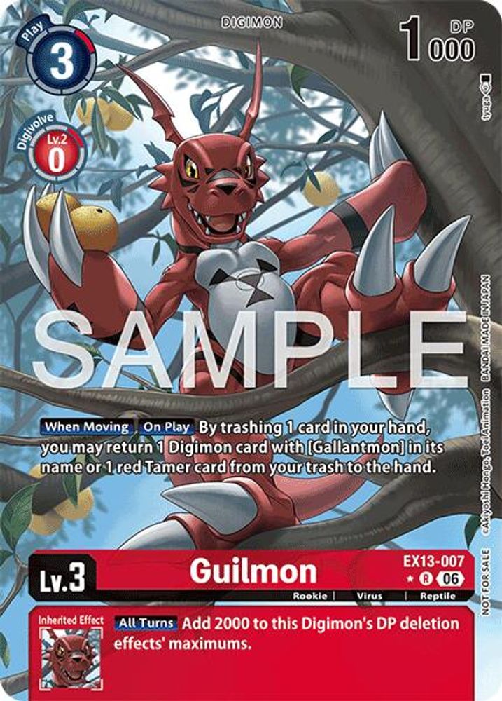 [ ALTERNATE ART ] Guilmon (Extended Art) (EX13-007) ★R - Digimon EX-13 Chivalrous XIII-Cherry Collectables