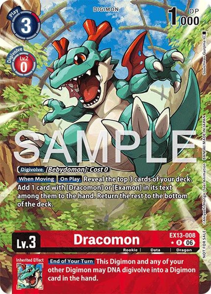 [ ALTERNATE ART ] Dracomon (Extended Art) (EX13-008) ★R - Digimon EX-13 Chivalrous XIII-Cherry Collectables