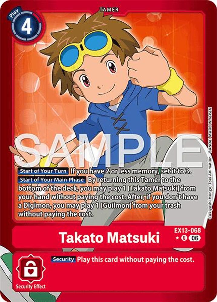 [LIMITED FOIL] Takato Matsuki (Limited Foil) (EX13-068) ★U - Digimon EX-13 Chivalrous XIII-Cherry Collectables