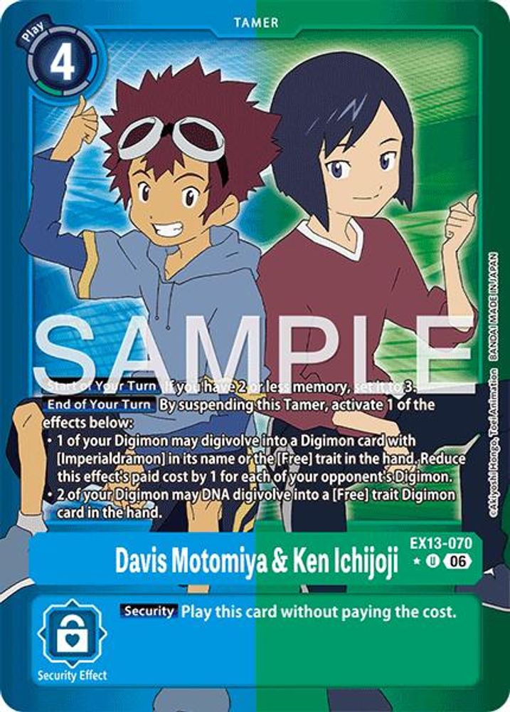 [LIMITED FOIL] Davis Motomiya & Ken Ichijoji (Limited Foil) (EX13-070) ★U - Digimon EX-13 Chivalrous XIII-Cherry Collectables