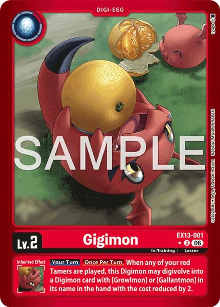 [LIMITED FOIL] Gigimon (Limited Foil) (EX13-001) ★U - Digimon EX-13 Chivalrous XIII-Cherry Collectables