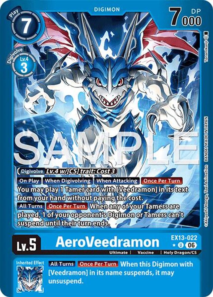 [LIMITED FOIL] AeroVeedramon (Limited Foil) (EX13-022) ★U - Digimon EX-13 Chivalrous XIII-Cherry Collectables