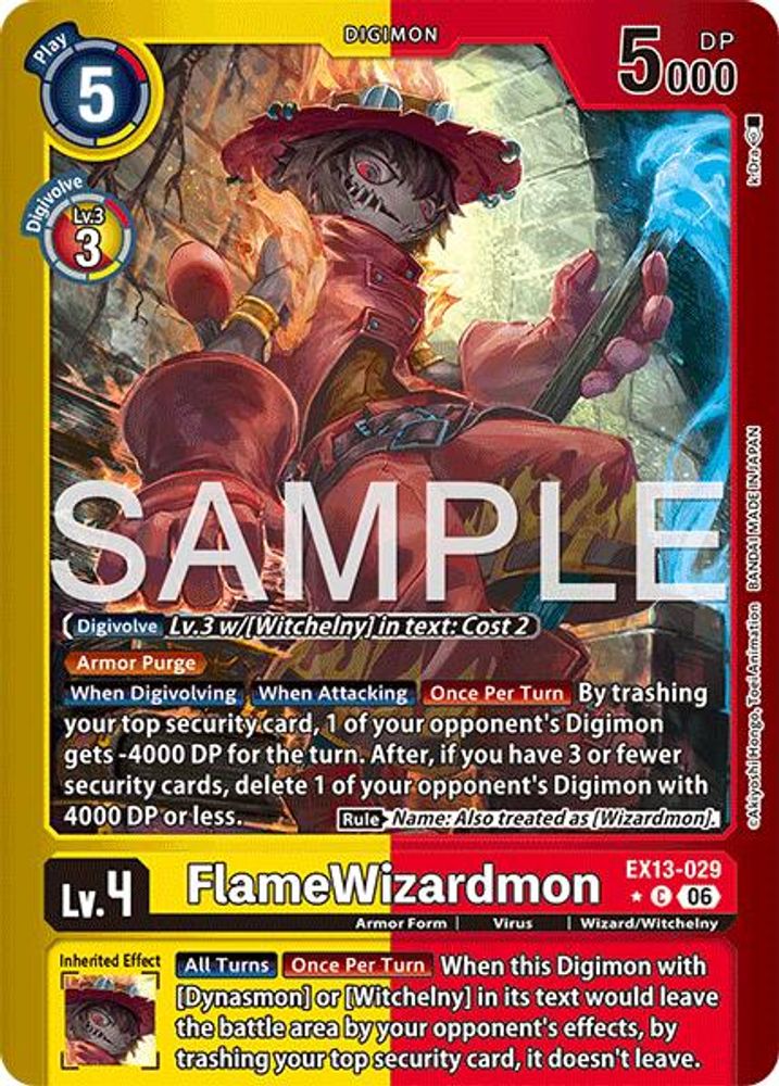 [LIMITED FOIL] FlameWizardmon (Limited Foil) (EX13-029) ★C - Digimon EX-13 Chivalrous XIII-Cherry Collectables