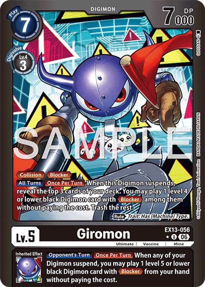 [LIMITED FOIL] Giromon (Limited Foil) (EX13-056) ★U - Digimon EX-13 Chivalrous XIII-Cherry Collectables