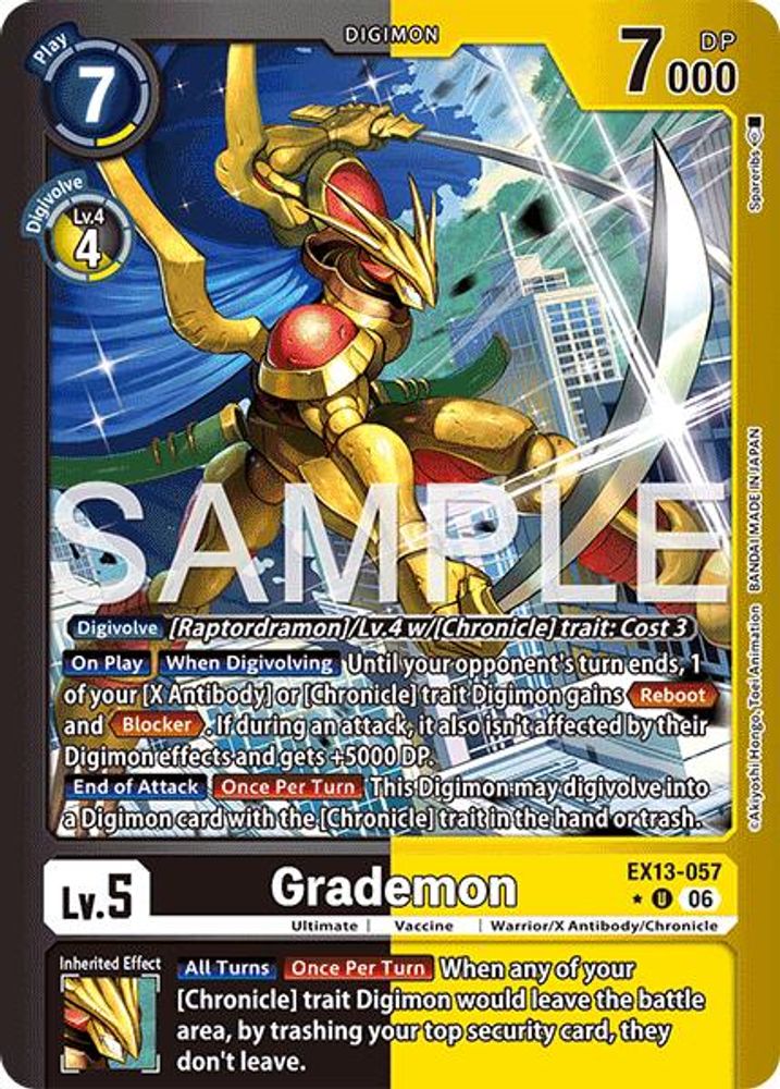 [LIMITED FOIL] Grademon (Limited Foil) (EX13-057) ★U - Digimon EX-13 Chivalrous XIII-Cherry Collectables