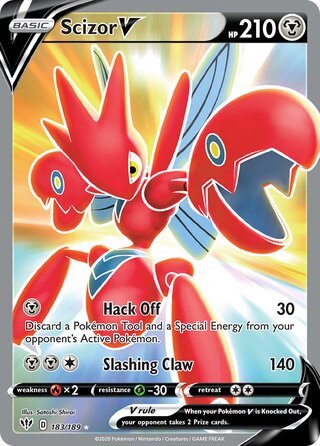 FULL ART Scizor V - 183/189 - Ultra Rare - Darkness Ablaze