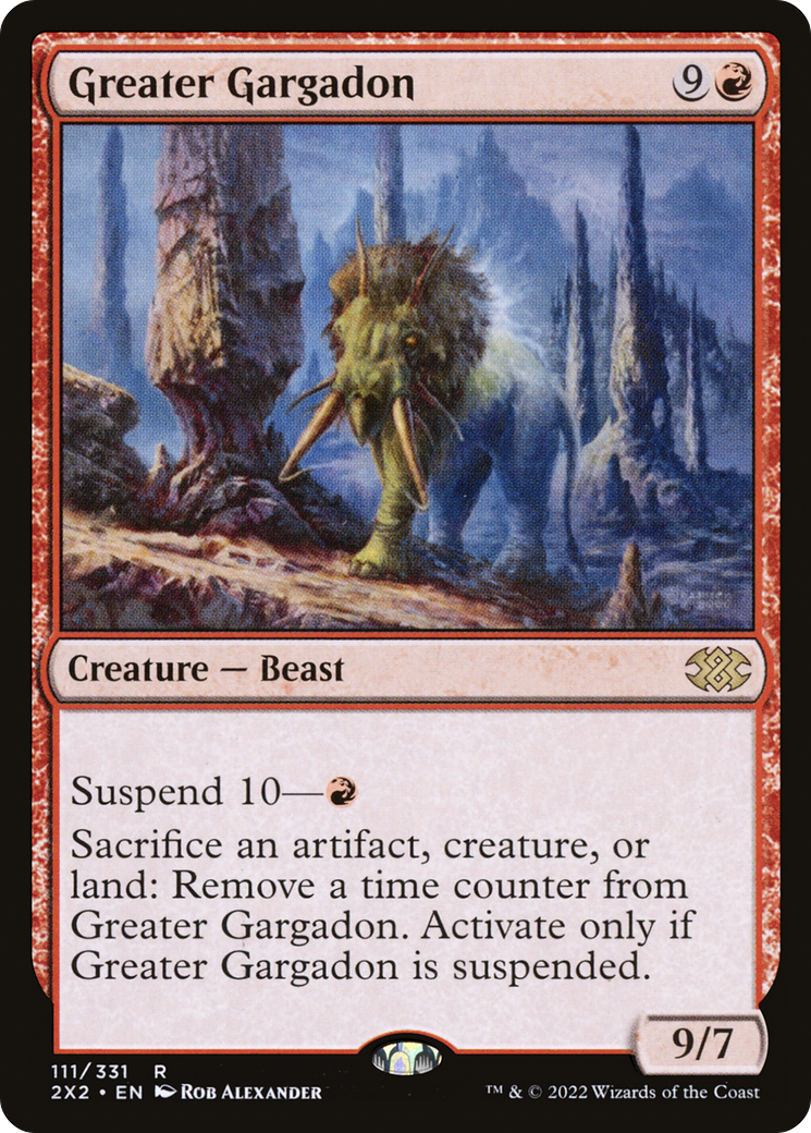 [FOIL] Greater Gargadon #111 - RARE 2X2 - Double Masters 2022
