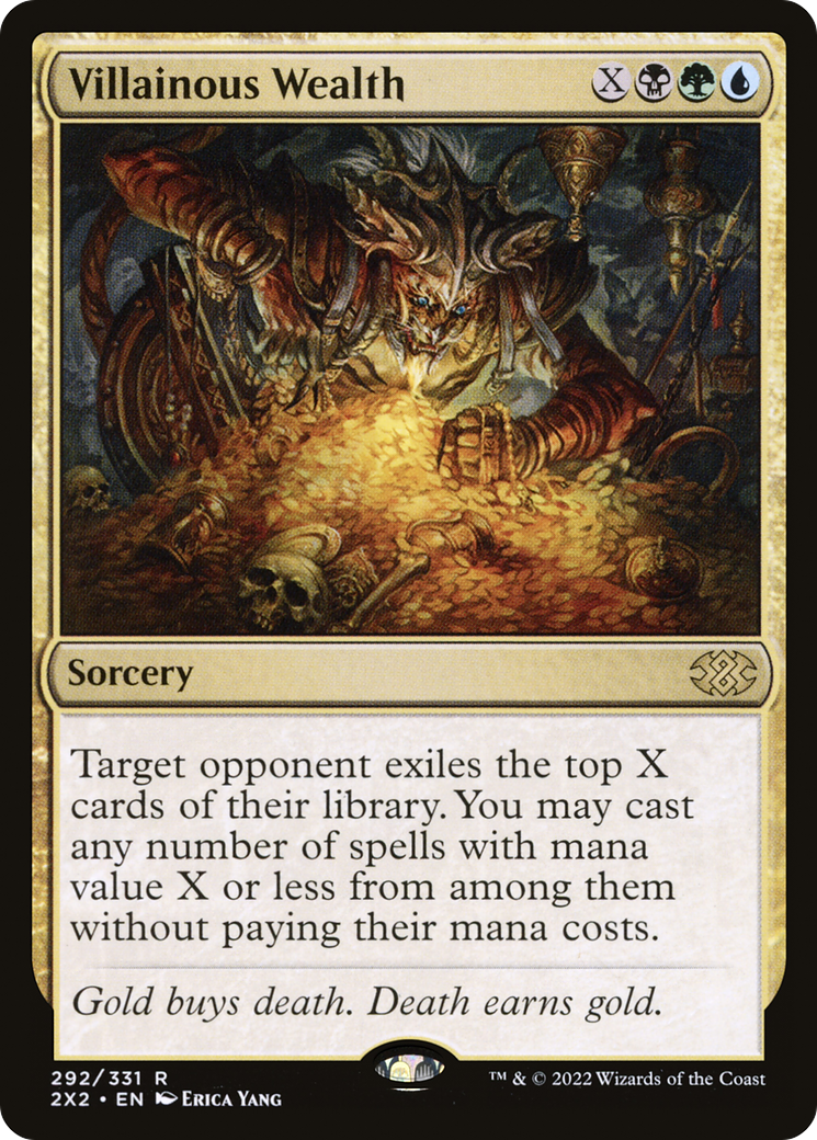 [FOIL] Villainous Wealth #292 - RARE 2X2 - Double Masters 2022