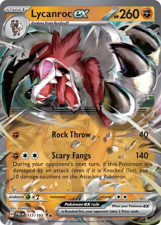 Lycanroc EX - 117/193 - Ultra Rare Paldea Evolved