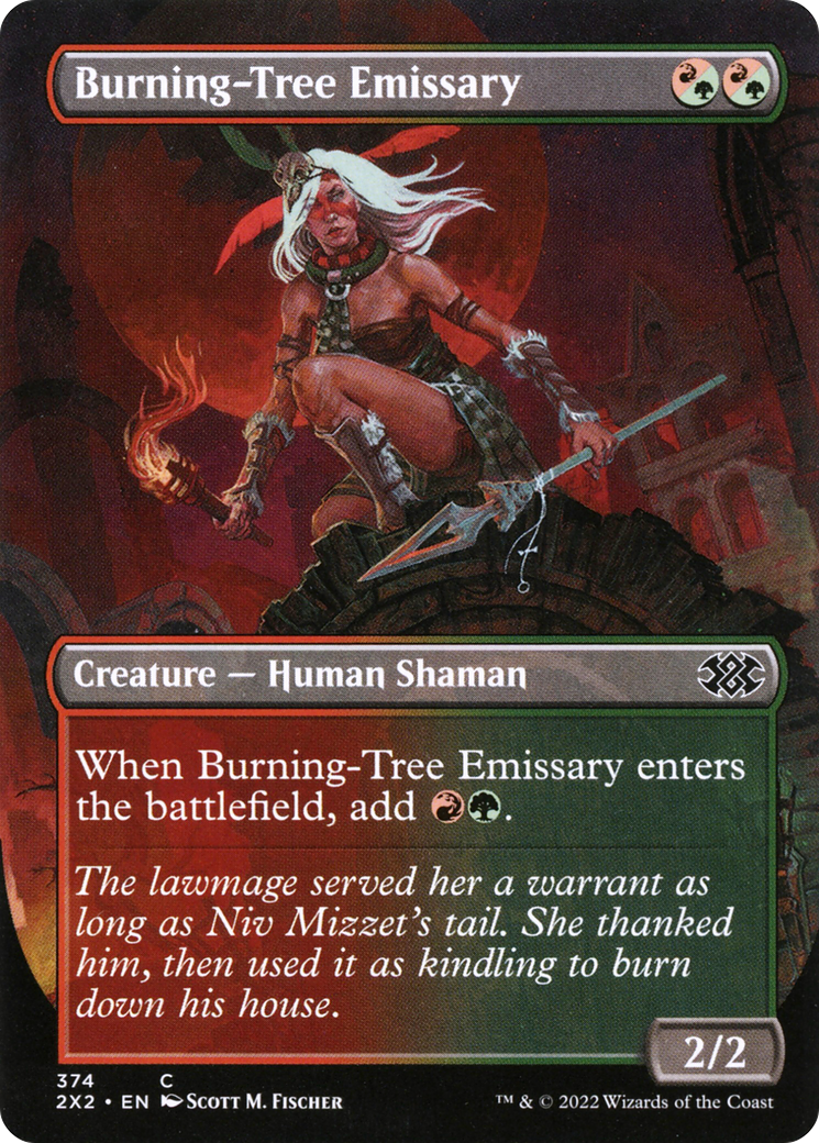 [ BL ] Burning-Tree Emissary (Borderless) #374 - COMMON 2X2 - Double Masters 2022