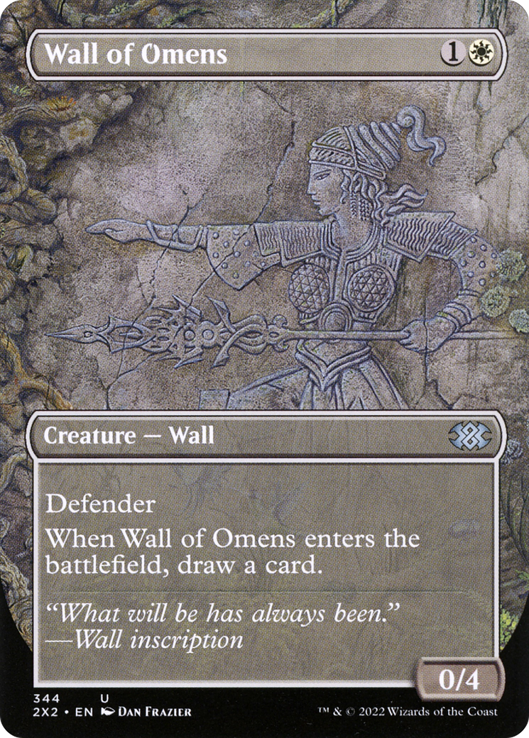 [ BL ] [FOIL] Wall of Omens (Borderless) #344 - UNCOMMON 2X2 - Double Masters 2022