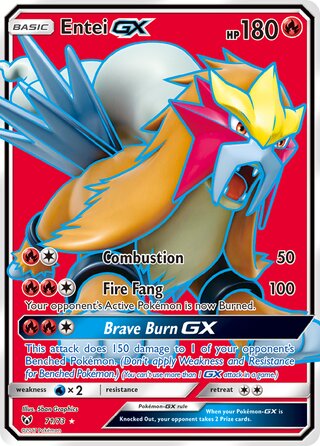 FULL ART Entei GX - 71/73 - Ultra Rare - Shining Legends