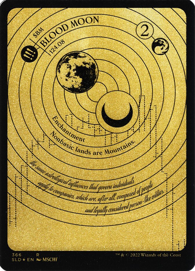 Gold Etched Foil Blood Moon No 366 - Secret Lair Drop Series