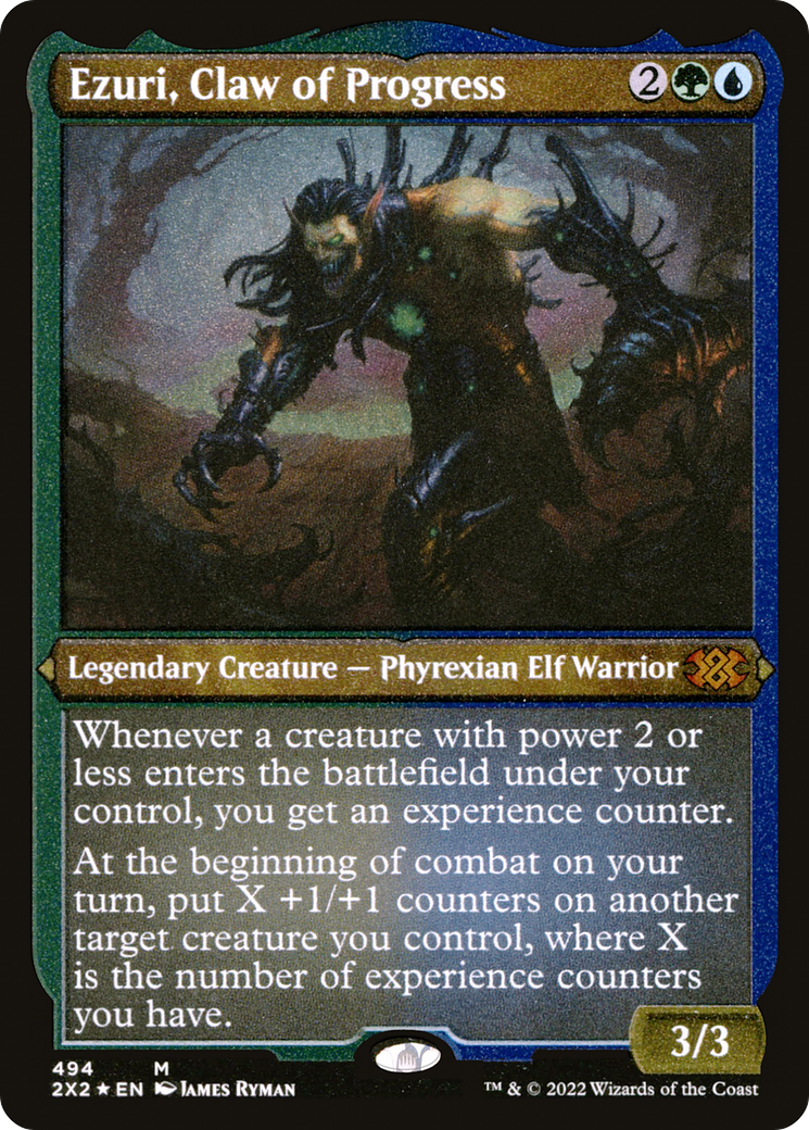 [ EF ] [FOIL] Ezuri, Claw of Progress (Foil Etched) #494 - MYTHIC 2X2 - Double Masters 2022