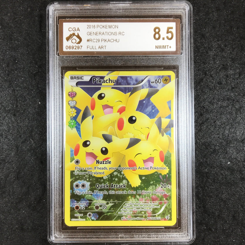 CGA 8.5 Pikachu - RC29/RC32 - Full Art Generations 297