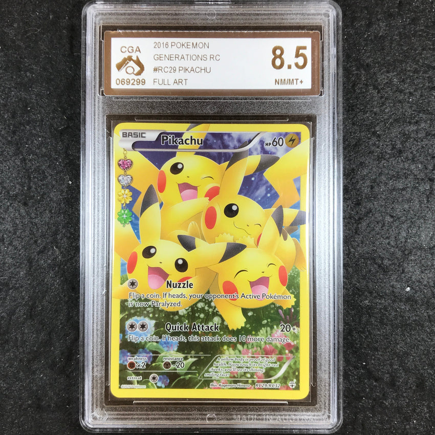 CGA 8.5 Pikachu - RC29/RC32 - Full Art Generations 299