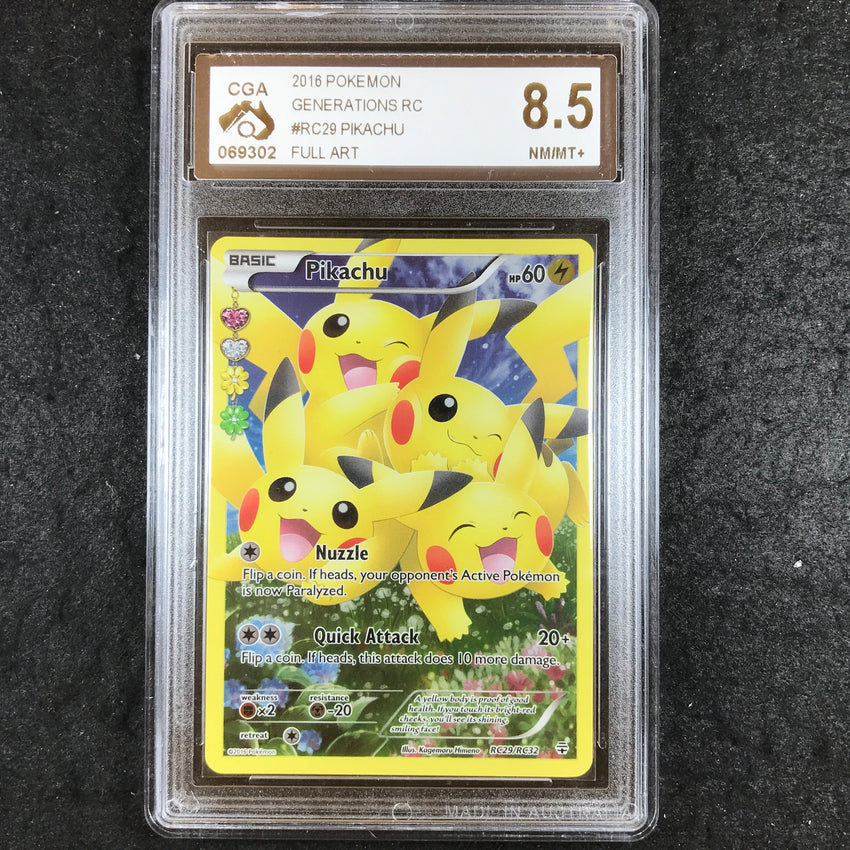 CGA 8.5 Pikachu - RC29/RC32 - Full Art Generations 302