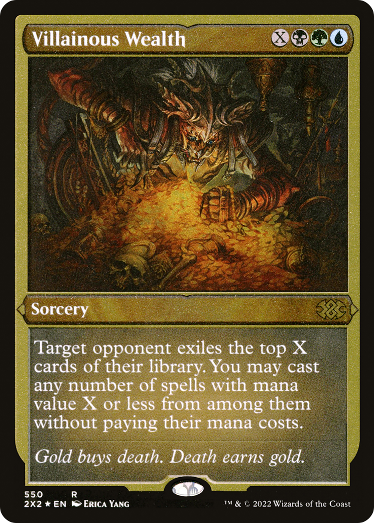 [ EF ] [FOIL] Villainous Wealth (Foil Etched) #550 - RARE 2X2 - Double Masters 2022