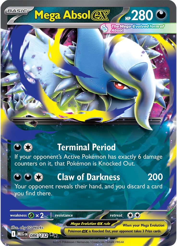 Mega Absol ex - [  086/132 ] - Double Rare - Pokemon ME01 Mega Evolution