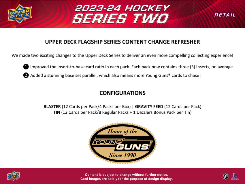 2023-24 Upper Deck Series 2 Hockey Blaster Box-Cherry Collectables