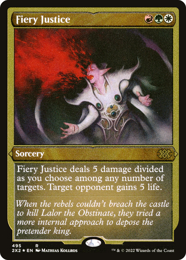 [ EF ] [FOIL] Fiery Justice (Foil Etched) #495 - RARE 2X2 - Double Masters 2022