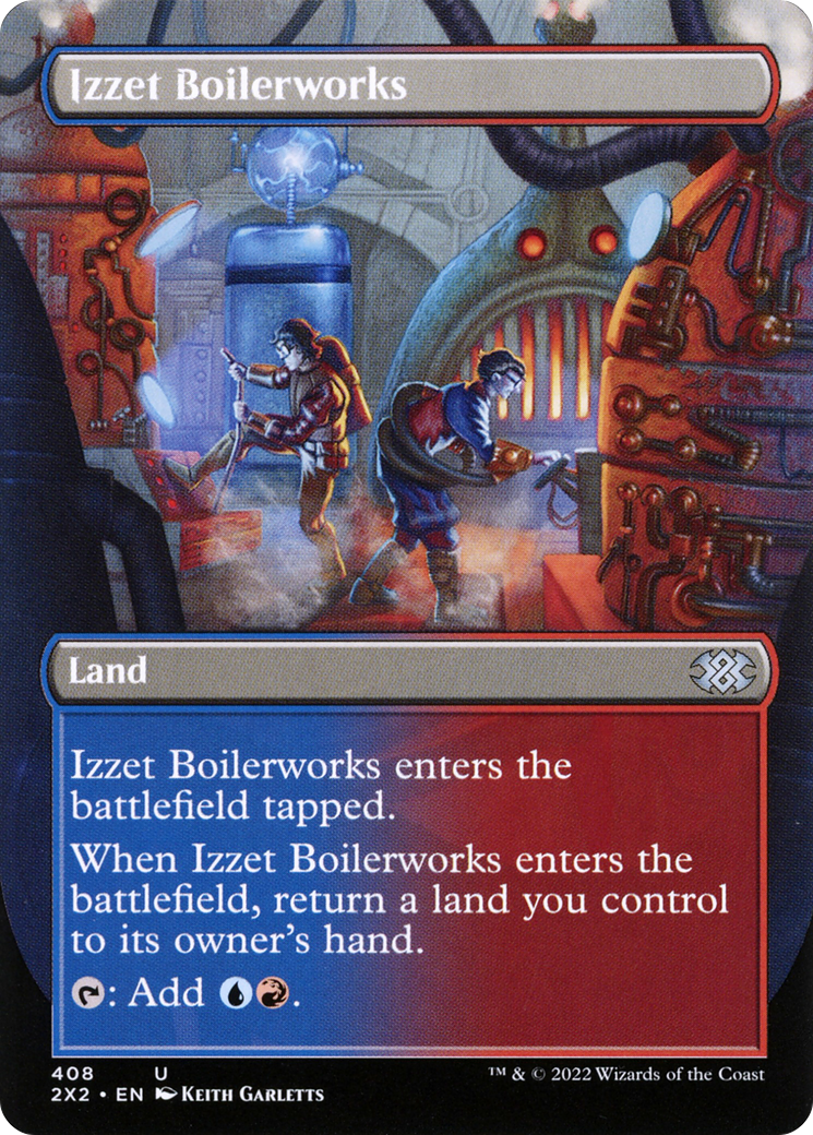 [ BL ] [FOIL] Izzet Boilerworks (Borderless) #408 - UNCOMMON 2X2 - Double Masters 2022