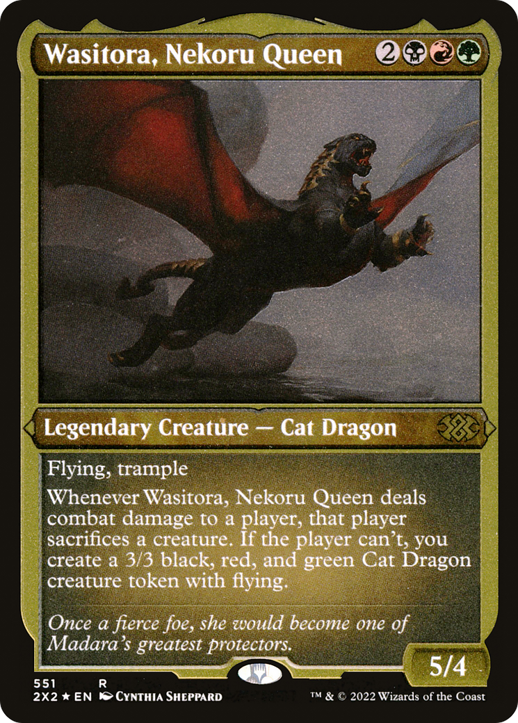 [ EF ] [FOIL] Wasitora, Nekoru Queen (Foil Etched) #551 - RARE 2X2 - Double Masters 2022