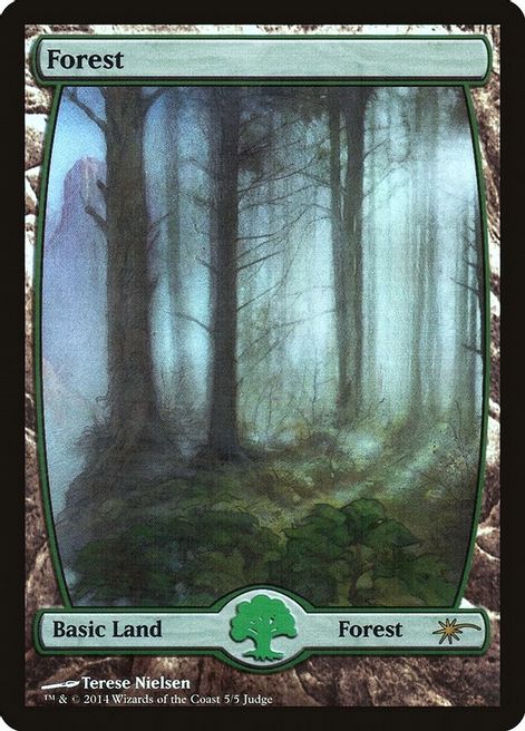 Foil Full Art Forest - 5/5 Judge Promo