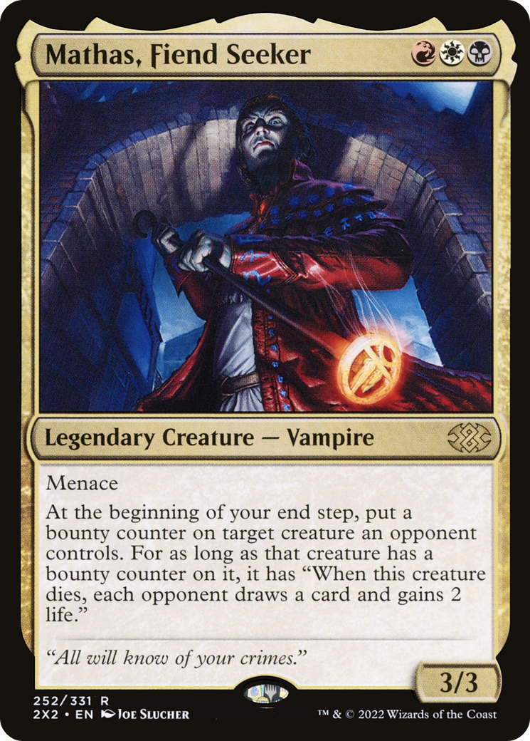 [FOIL] Mathas, Fiend Seeker #252 - RARE 2X2 - Double Masters 2022