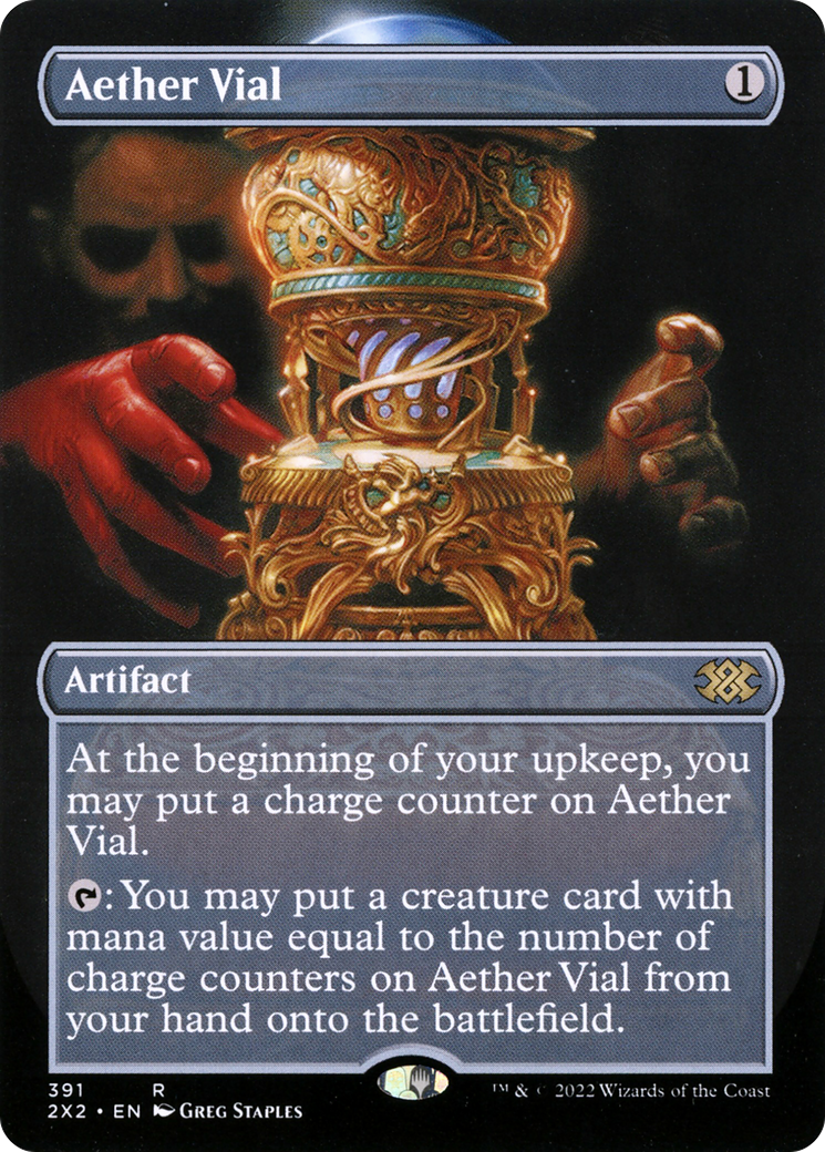 [ BL ] [FOIL] Aether Vial (Borderless) #391 - RARE 2X2 - Double Masters 2022